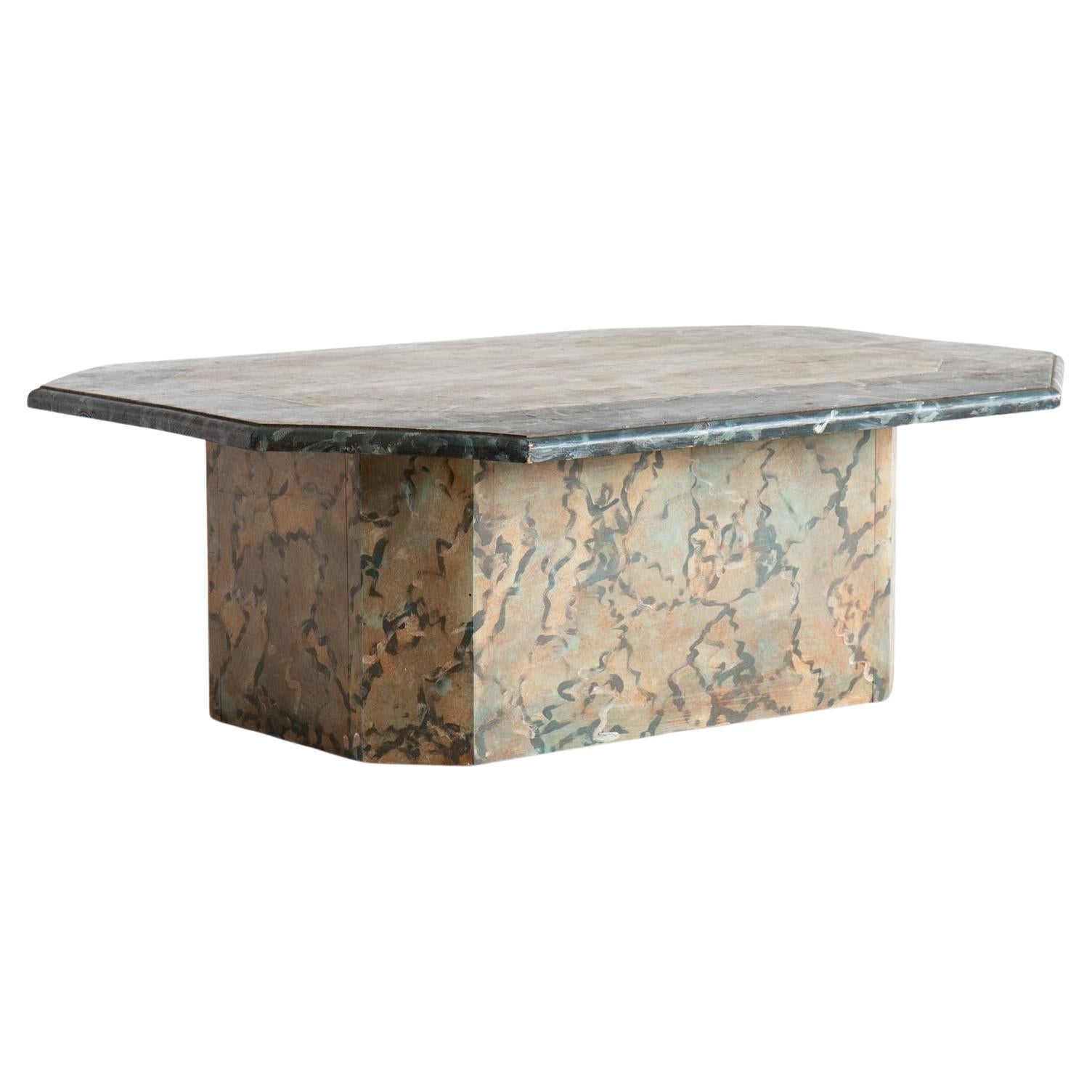 Midcentury Faux Marble Coffee Table