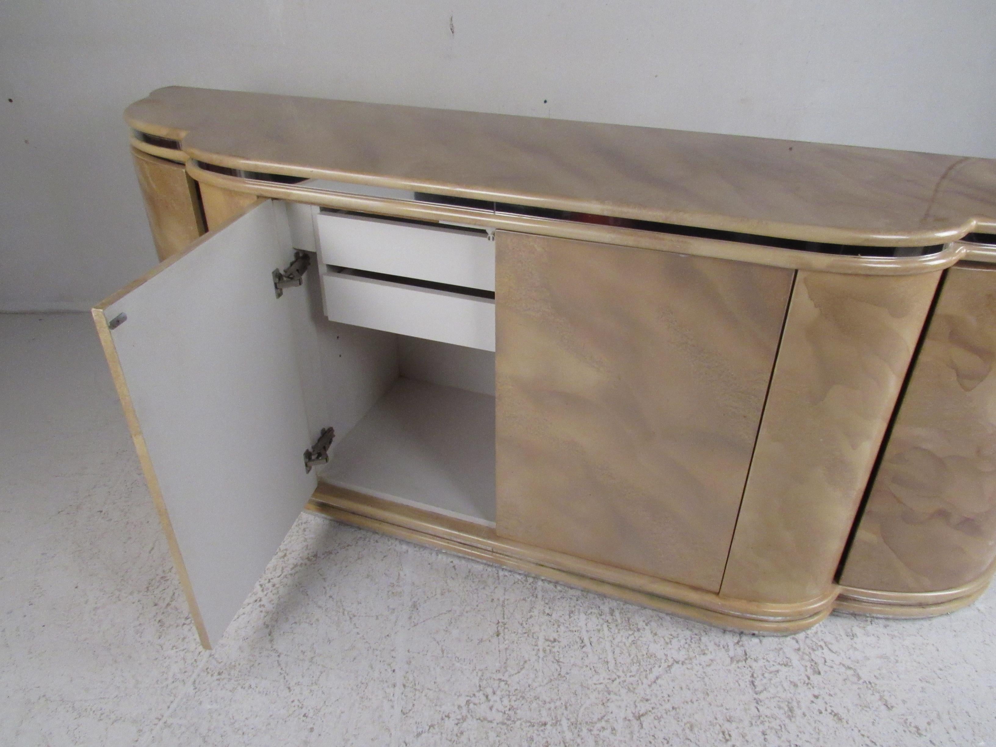 Midcentury Faux Marble Credenza For Sale 12