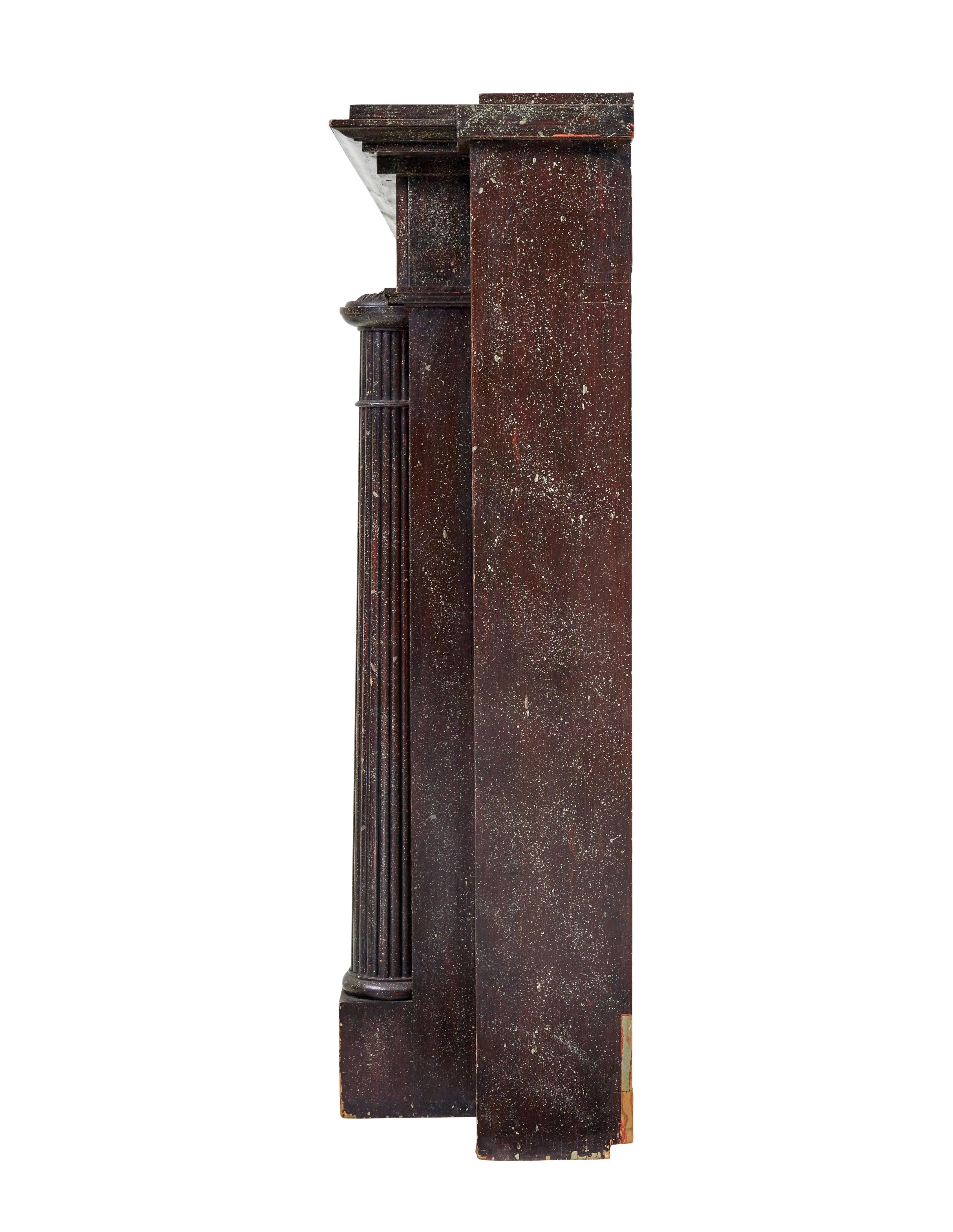 Adam Style Mid century faux porphyry marble Adams style mantlepiece For Sale