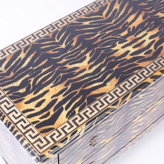 Midcentury Faux Tiger Italianate Commode or Chest