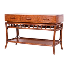 Midcentury Faux Tortoise Server or Console Table