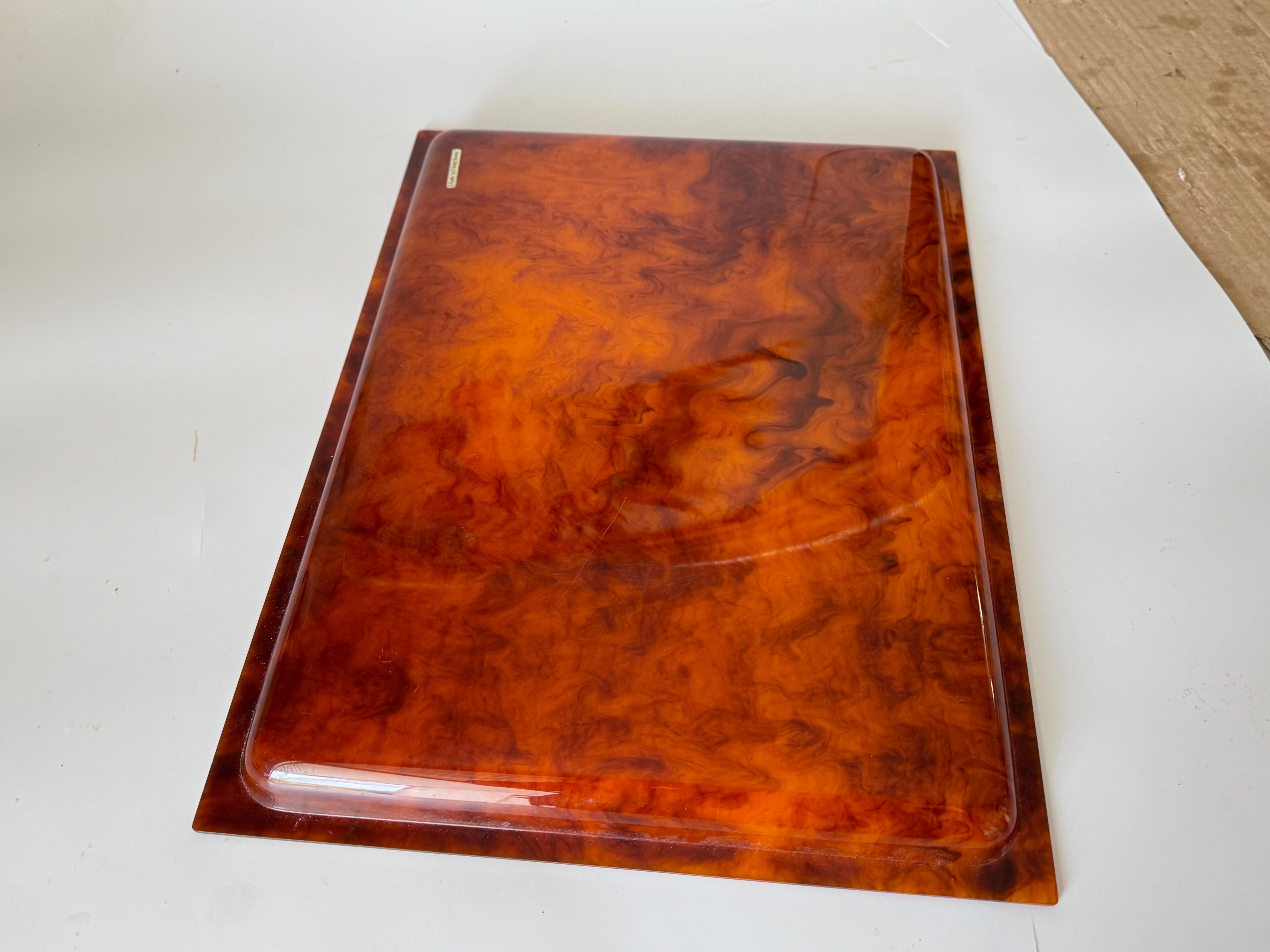 Mid-Century Faux Tortoise shell Tray Christian Dior Style circa 1970 In Good Condition For Sale In Auribeau sur Siagne, FR
