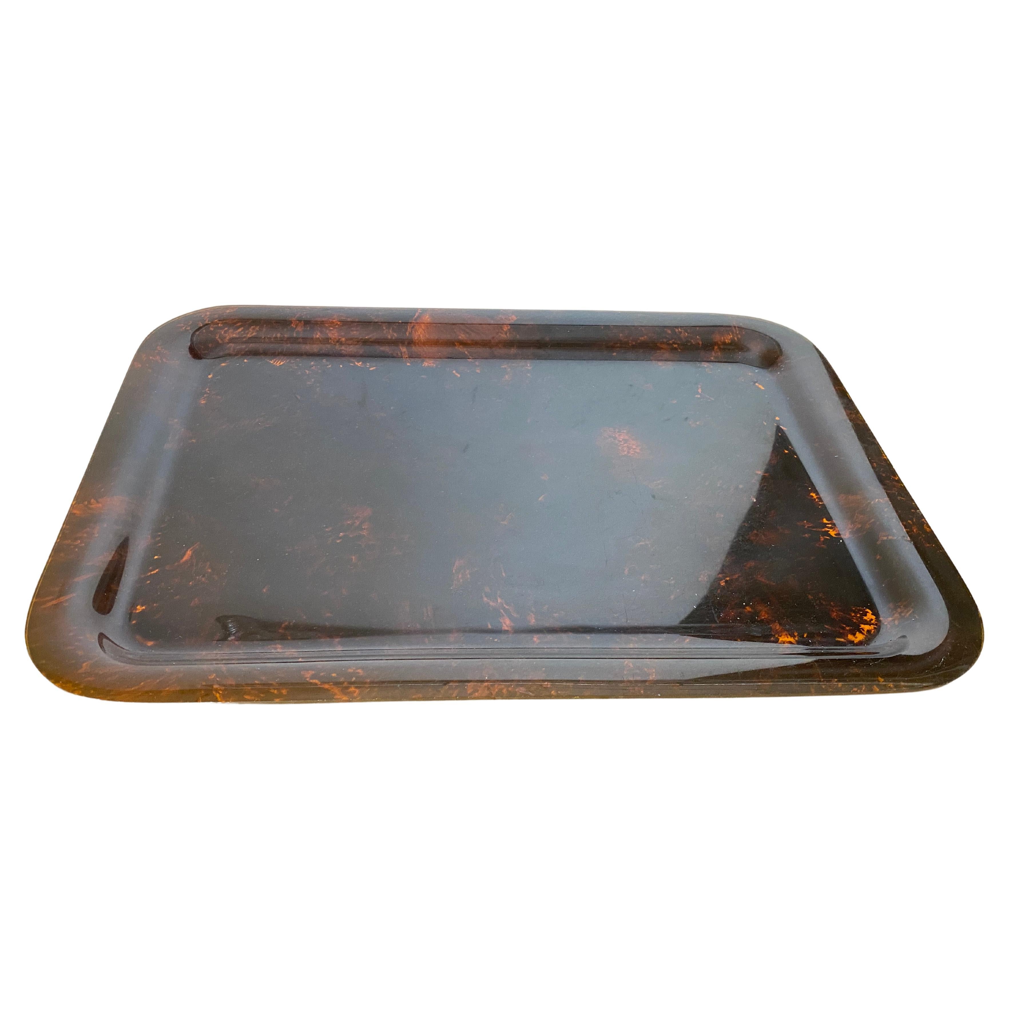 Mid-Century Faux Tortoiseshell Tray Attributed Christian Dior, circa 1970 For Sale