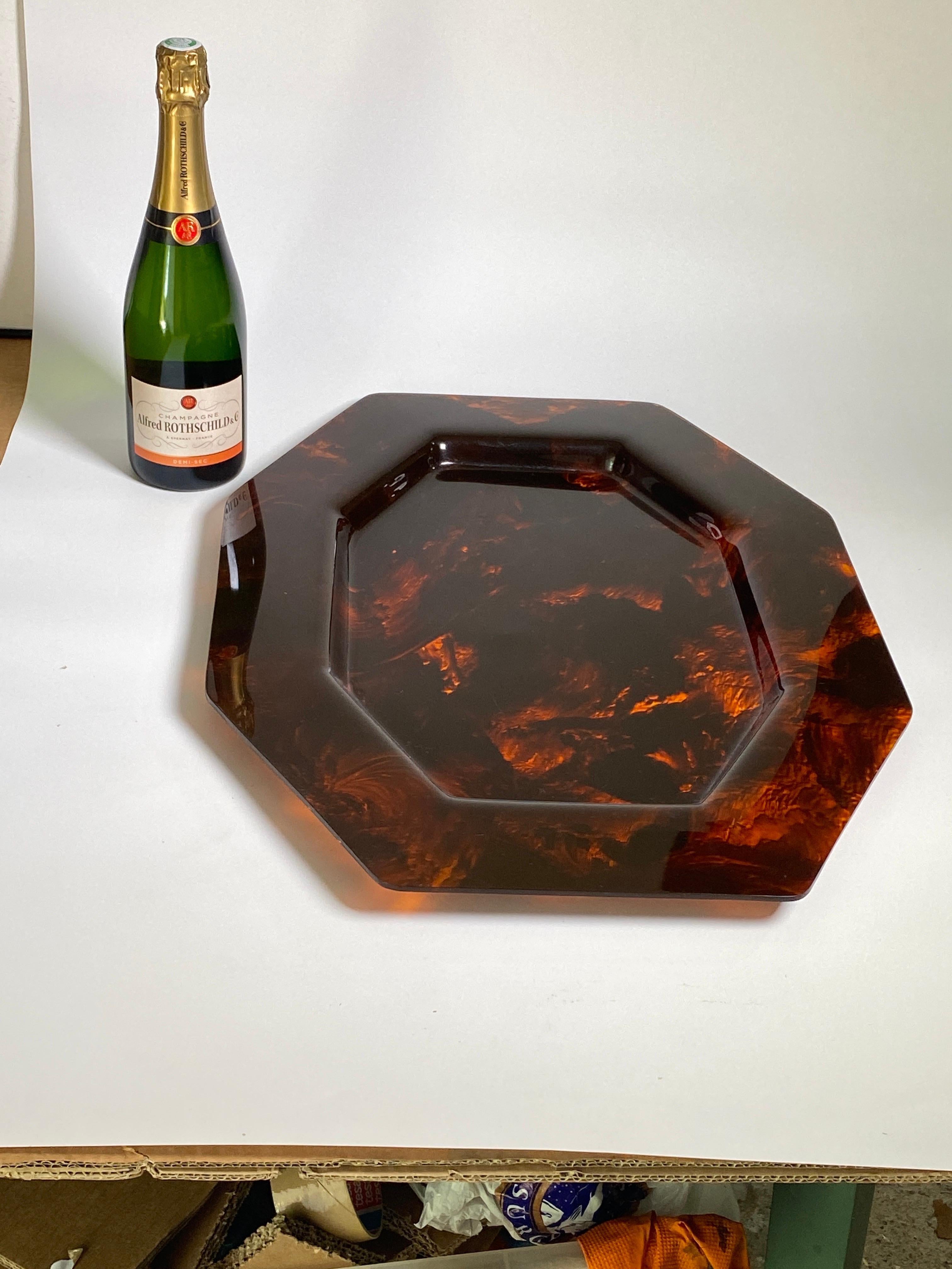 Mid-Century Faux Tortoise shell Tray Attributed Christian Dior, circa 1970 4