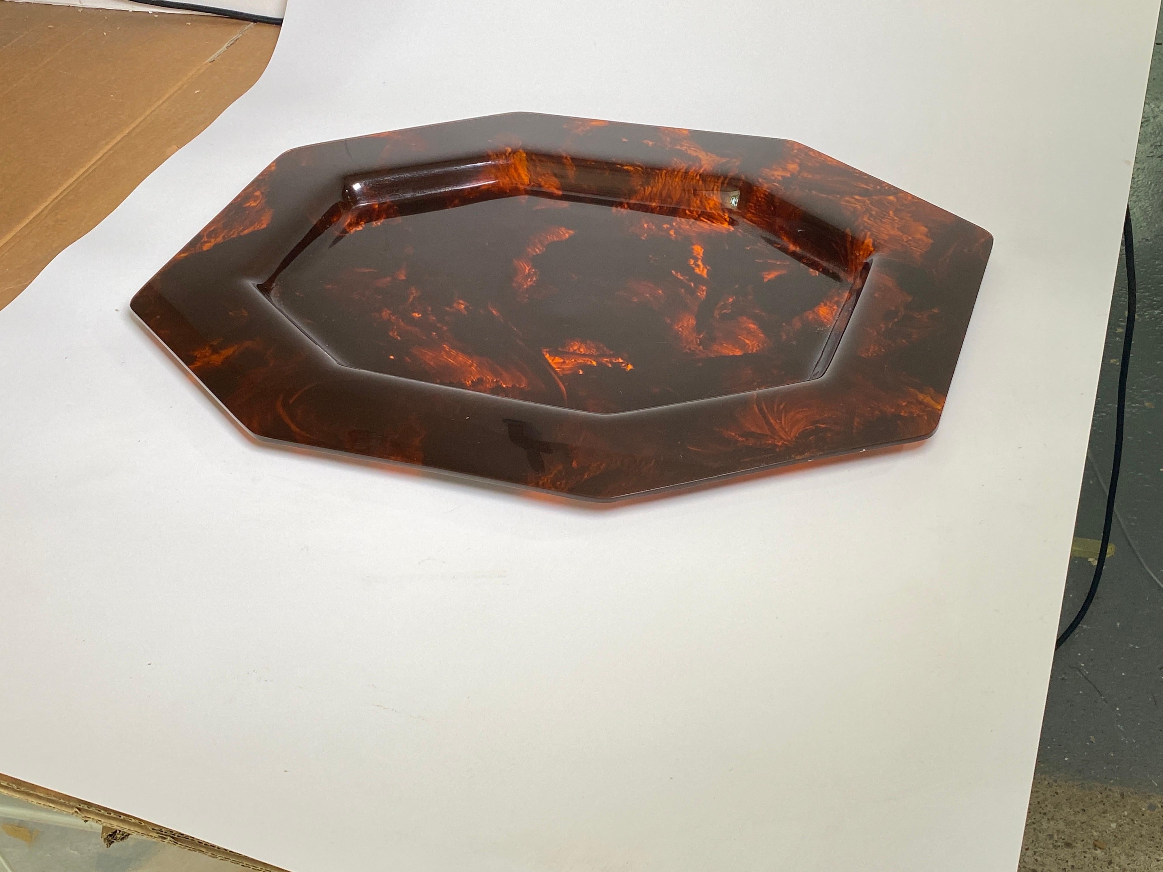 Mid-Century Faux Tortoise shell Tray Attributed Christian Dior, circa 1970 1