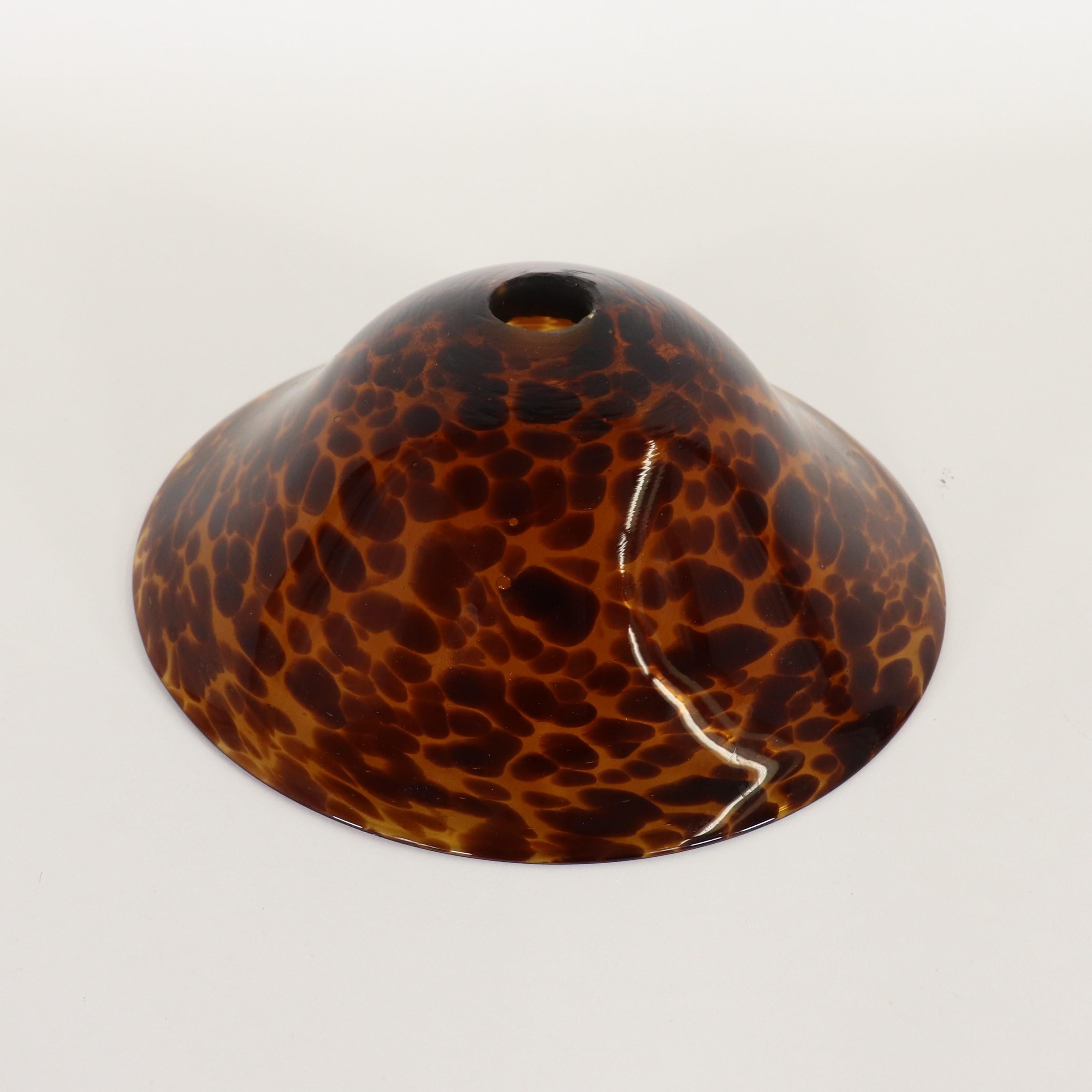 Mid-Century Faux Turtle-Shell Murano Chandelier 3