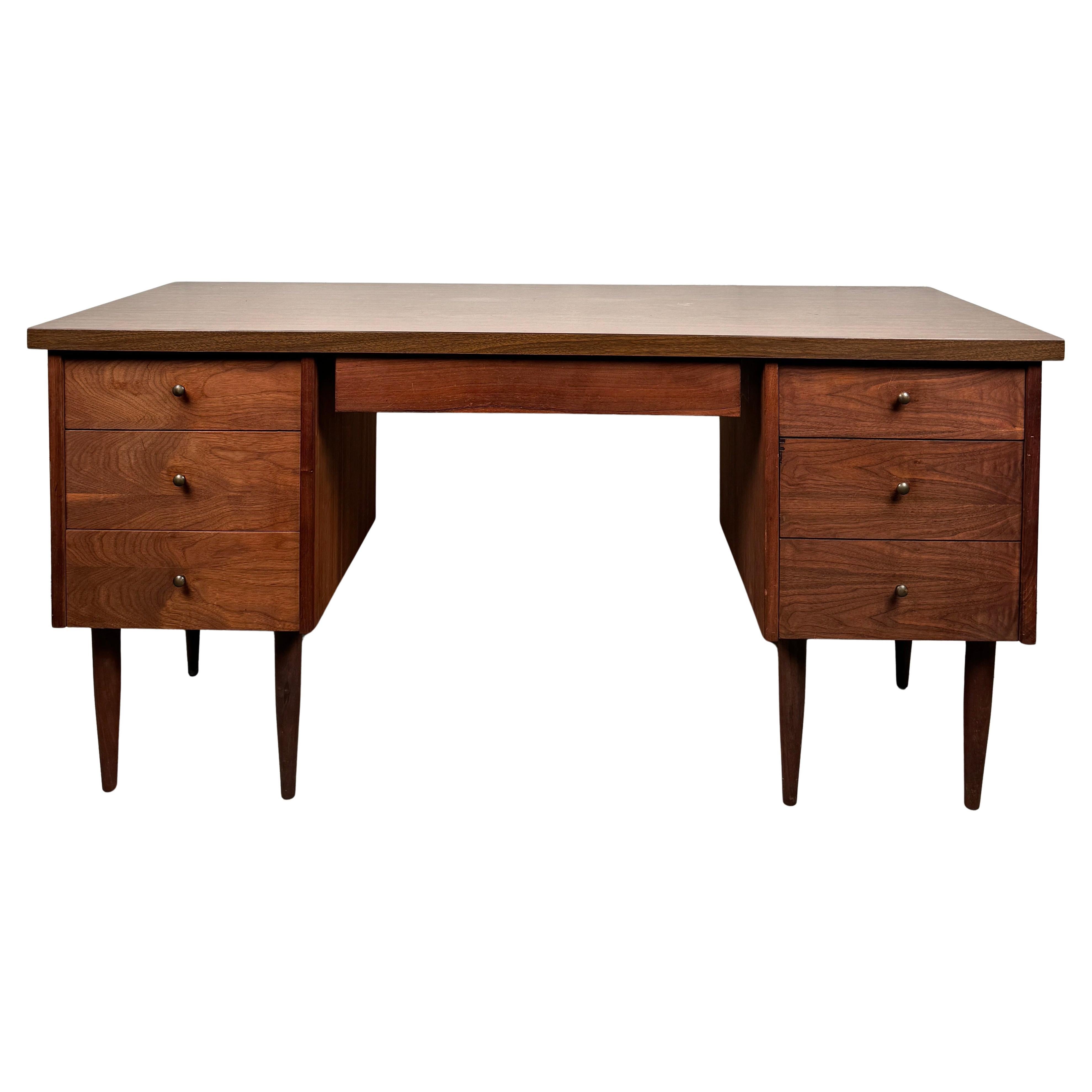 Mid-Century Faux Wood Laminate Desk