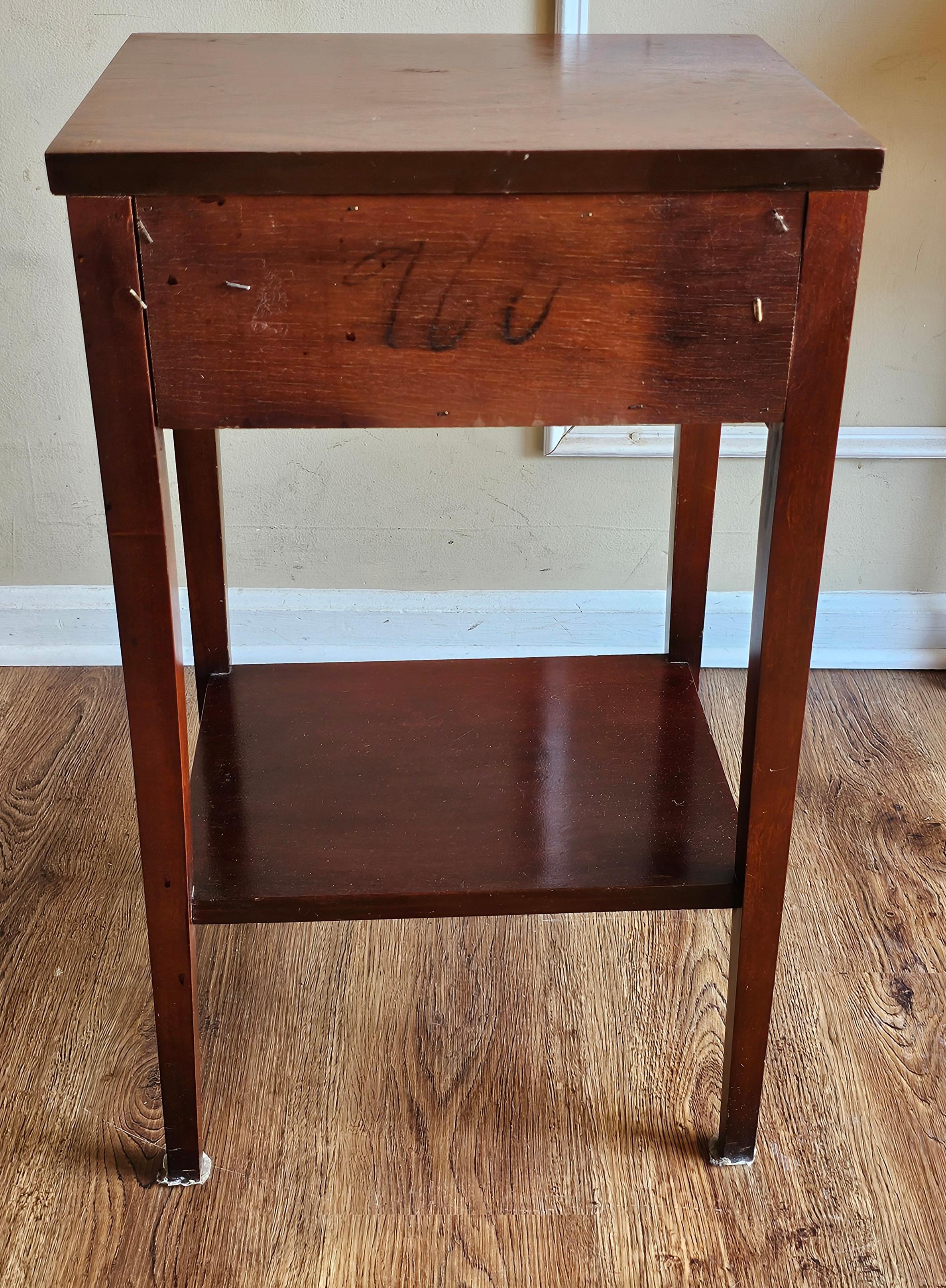 20th Century Mid Century Federal Style Mahogany Tiered Bedside Table For Sale