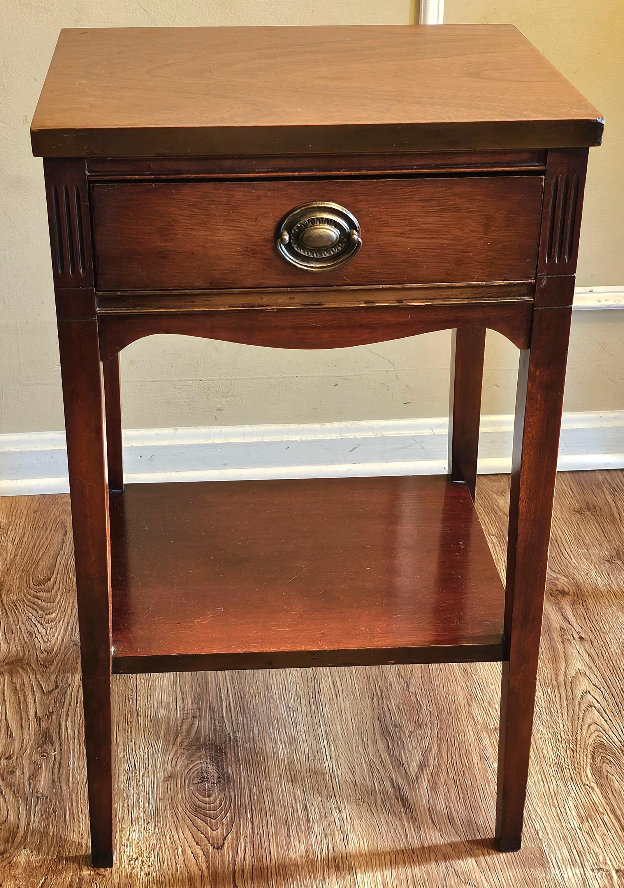 Mid Century Federal Style Mahogany Tiered Bedside Table For Sale 1