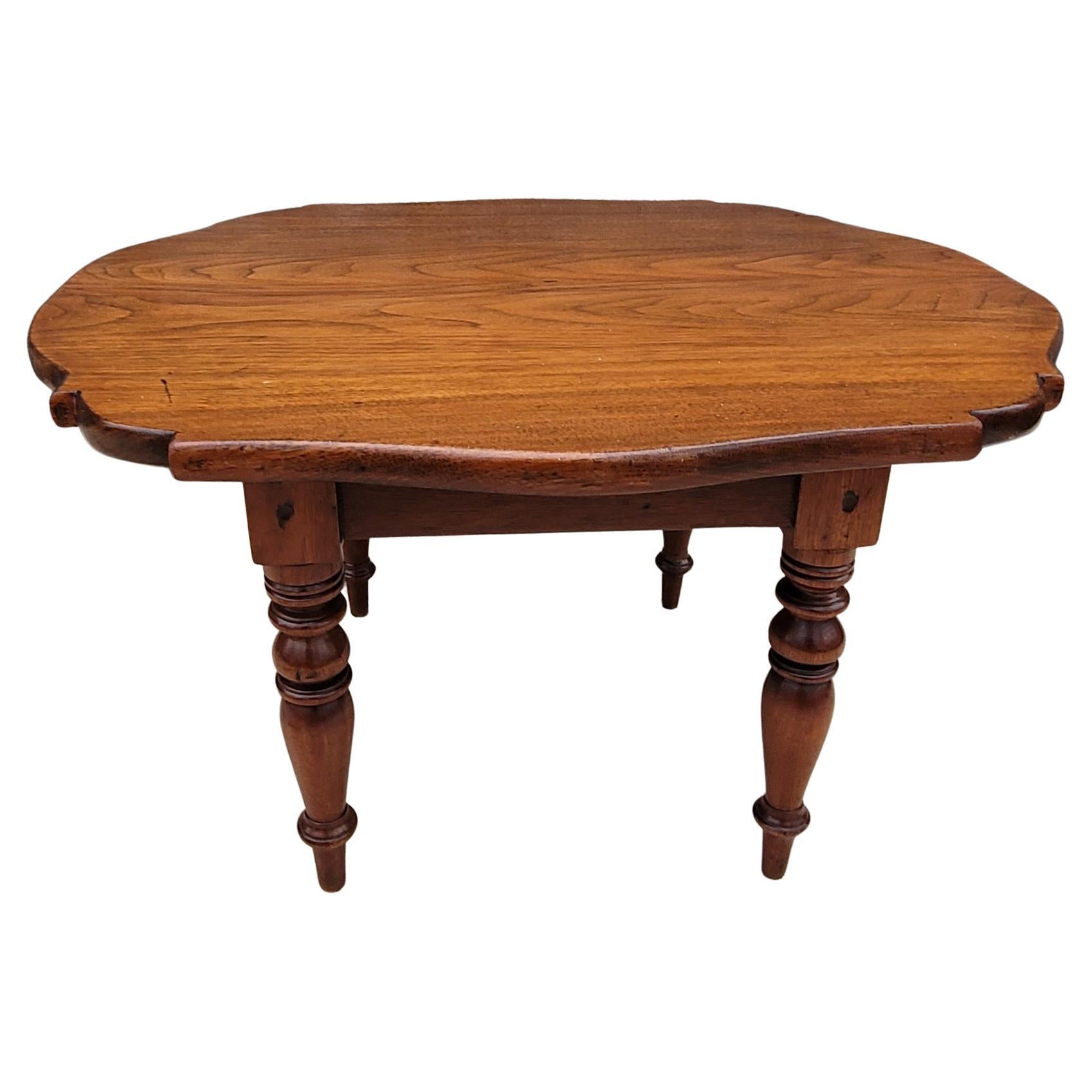 Woodwork Mid-Century Federal Turned Legs Mahogany Low Side Table Tea Table For Sale