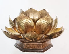 Mid Century Feldman Brass Lotus Table Lamp