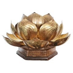 Mid Century Feldman Brass Lotus Table Lamp