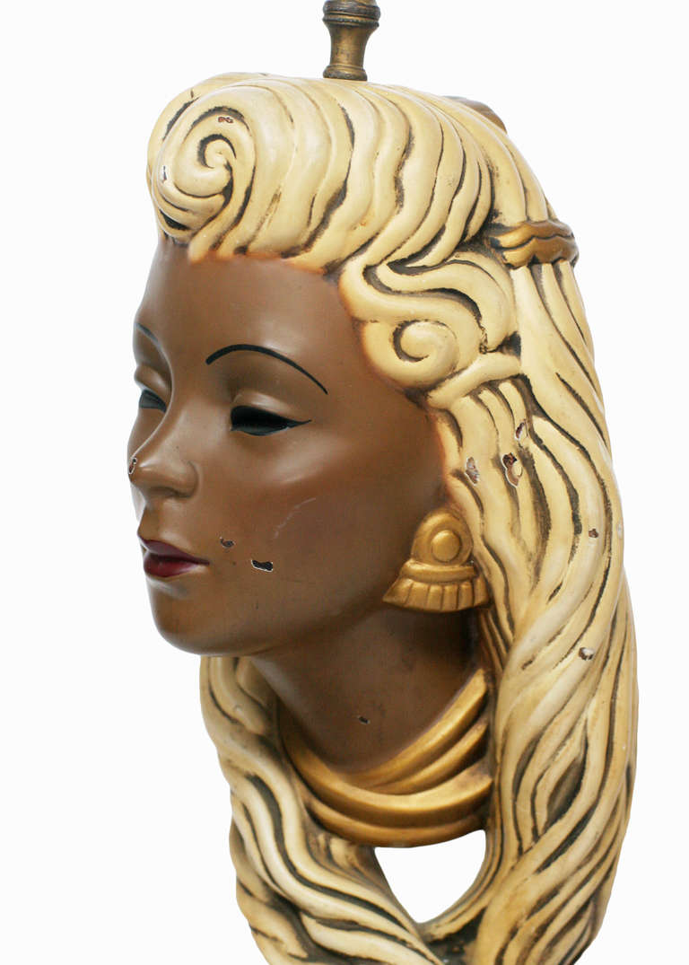 female bust lamp