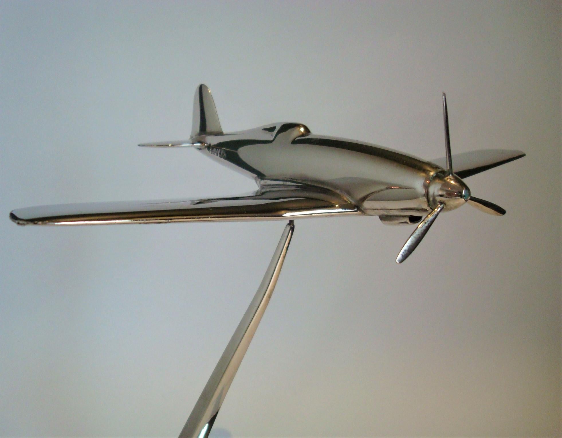Mid-Century Fiat G.55 WW2 Italian Fighter Aircraft Desk Model, ca 1940´s In Good Condition In Buenos Aires, Olivos