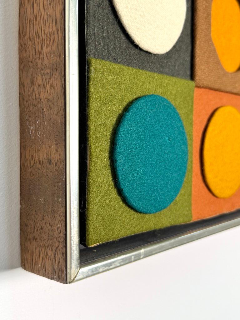 Mid Century Abstract Geometric Fiber Art Textile Wall Sculpture by Carolyn Hall For Sale 3