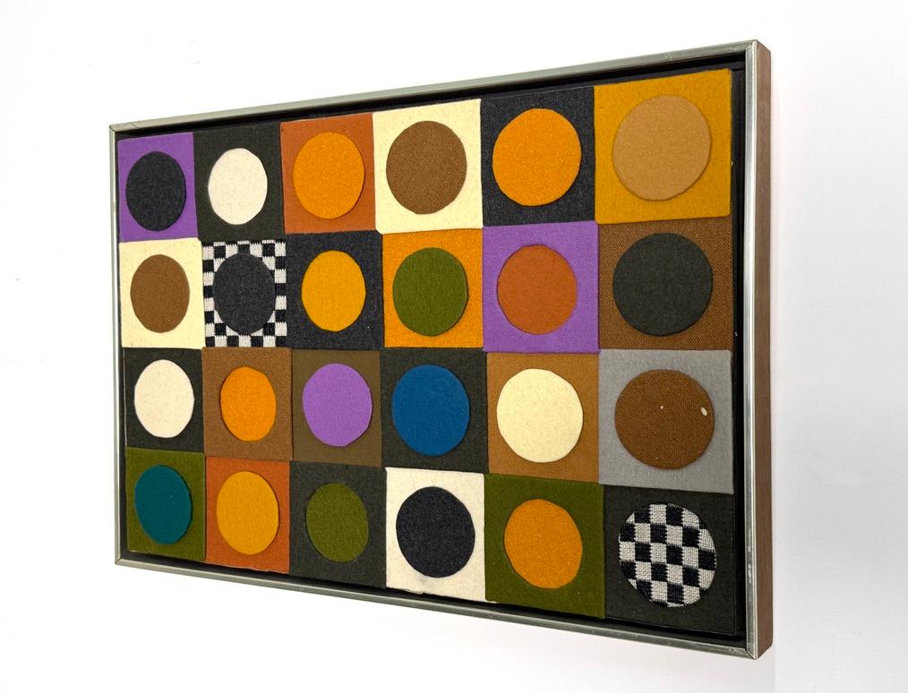 Mid-Century Modern Mid Century Abstract Geometric Fiber Art Textile Wall Sculpture by Carolyn Hall For Sale
