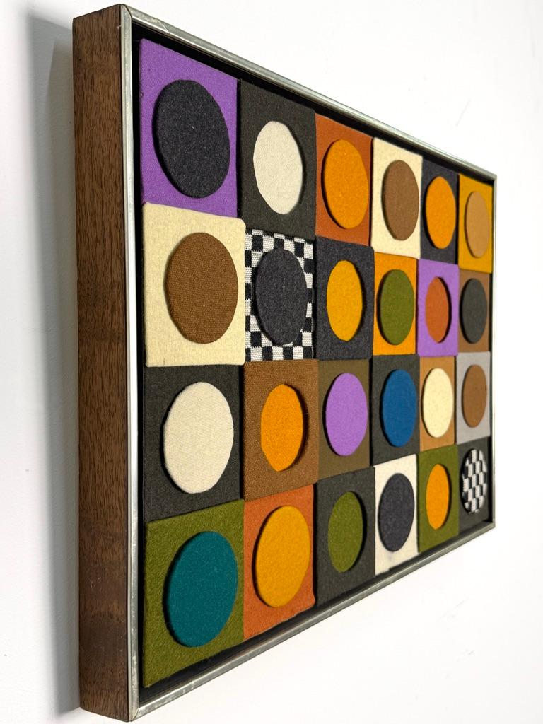 American Mid Century Abstract Geometric Fiber Art Textile Wall Sculpture by Carolyn Hall For Sale