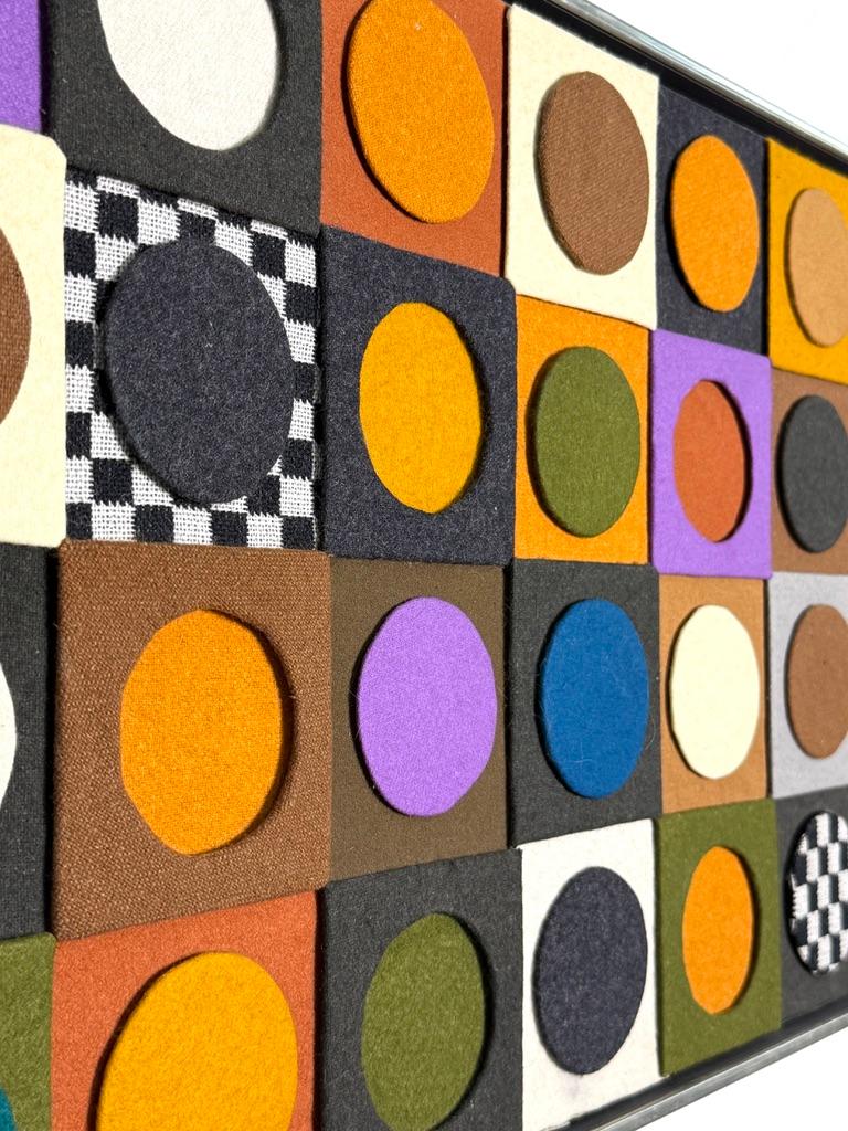 Mid Century Abstract Geometric Fiber Art Textile Wall Sculpture by Carolyn Hall In Good Condition For Sale In Troy, MI
