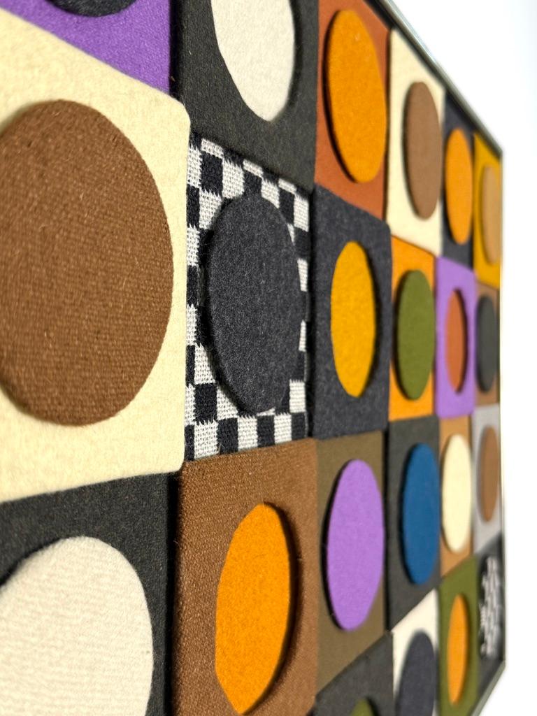 Mid-20th Century Mid Century Abstract Geometric Fiber Art Textile Wall Sculpture by Carolyn Hall For Sale