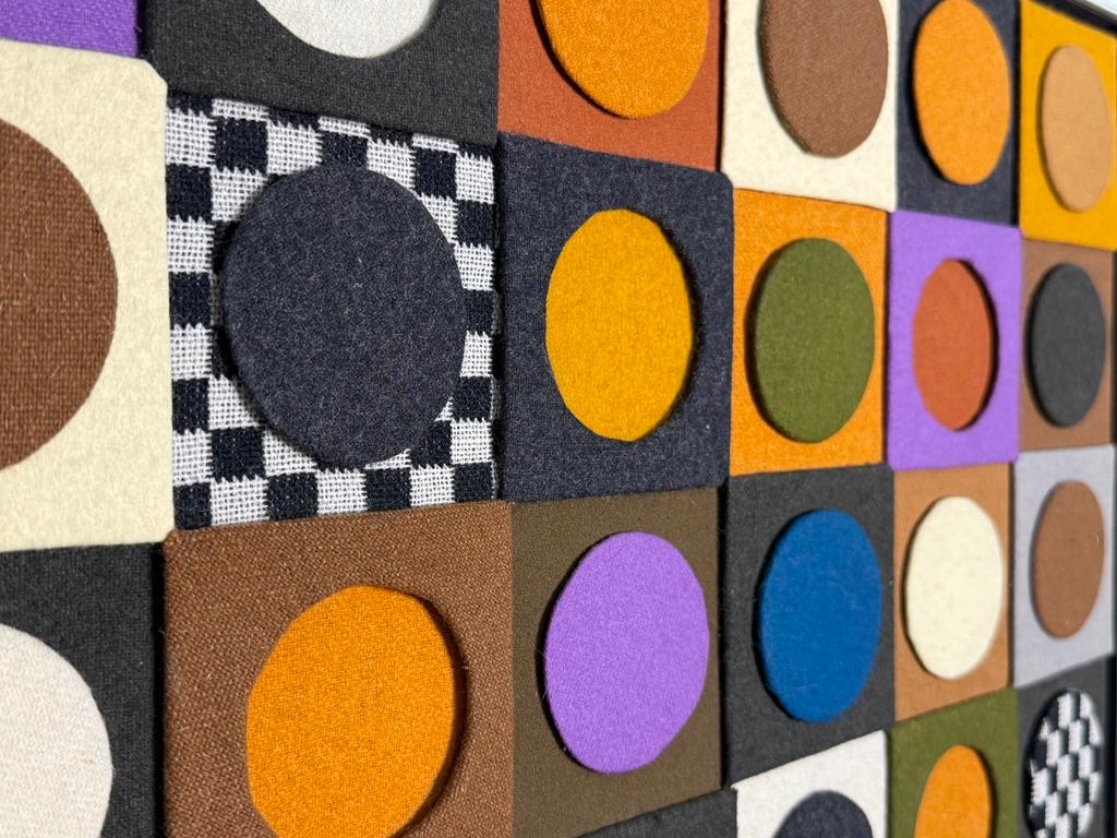 Mid Century Abstract Geometric Fiber Art Textile Wall Sculpture by Carolyn Hall For Sale 1