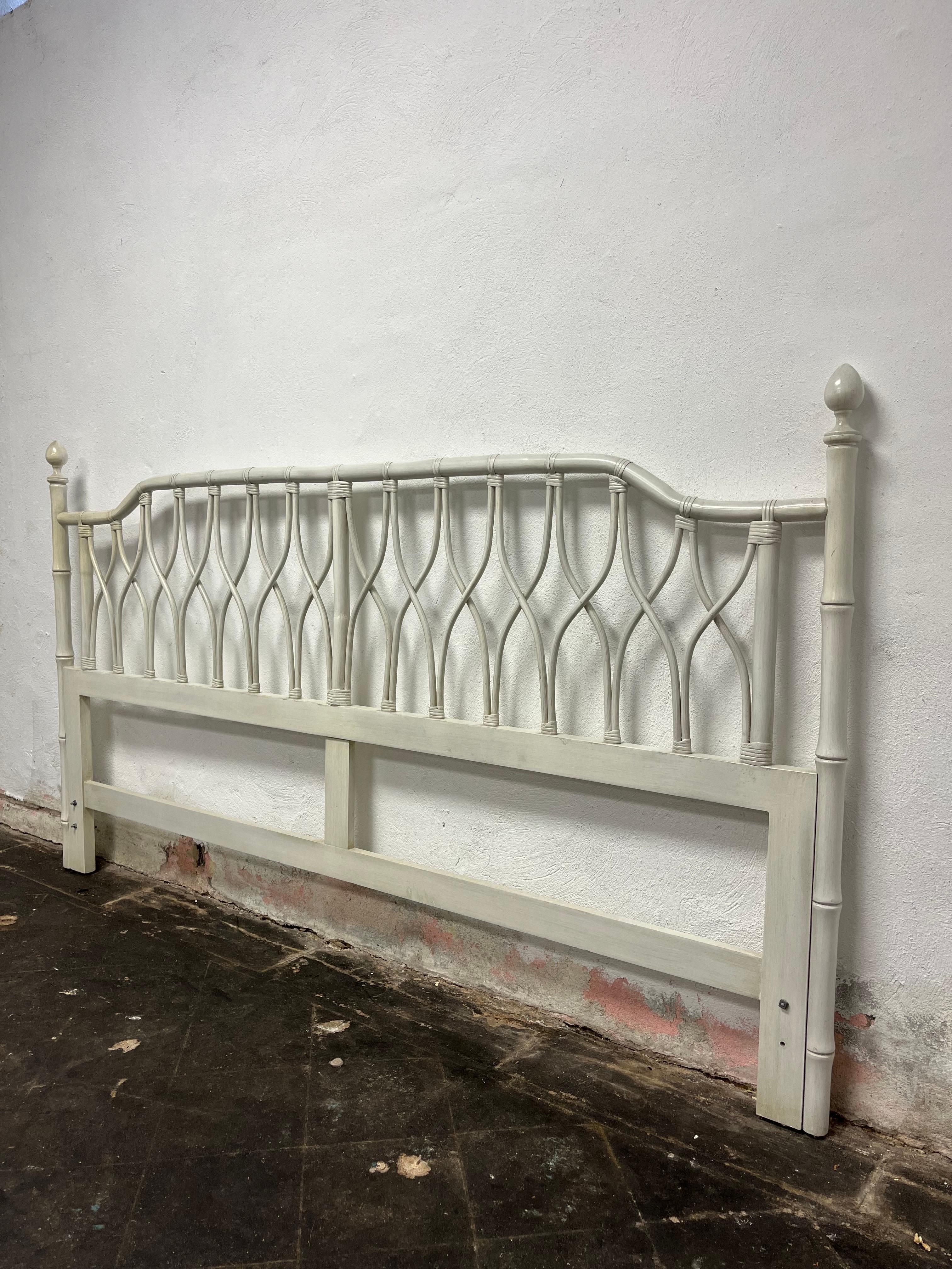 Mid-Century Modern Mid Century Ficks Reed Bamboo Headboard King For Sale