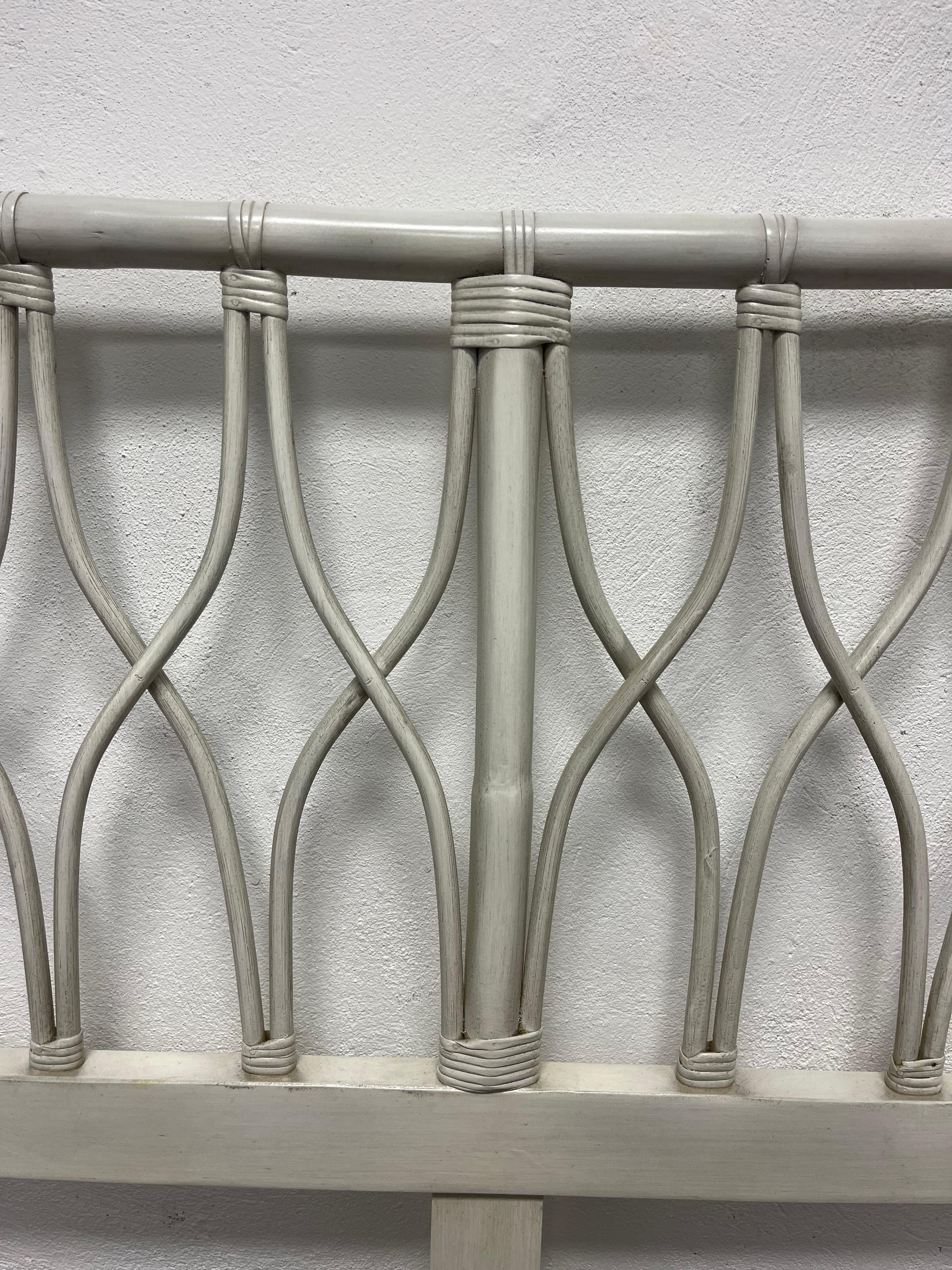 North American Mid Century Ficks Reed Bamboo Headboard King For Sale