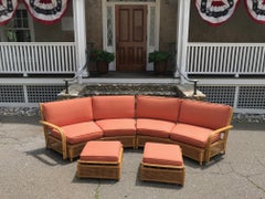 Midcentury Ficks Reed Two-Piece Sectional Rattan Sofa