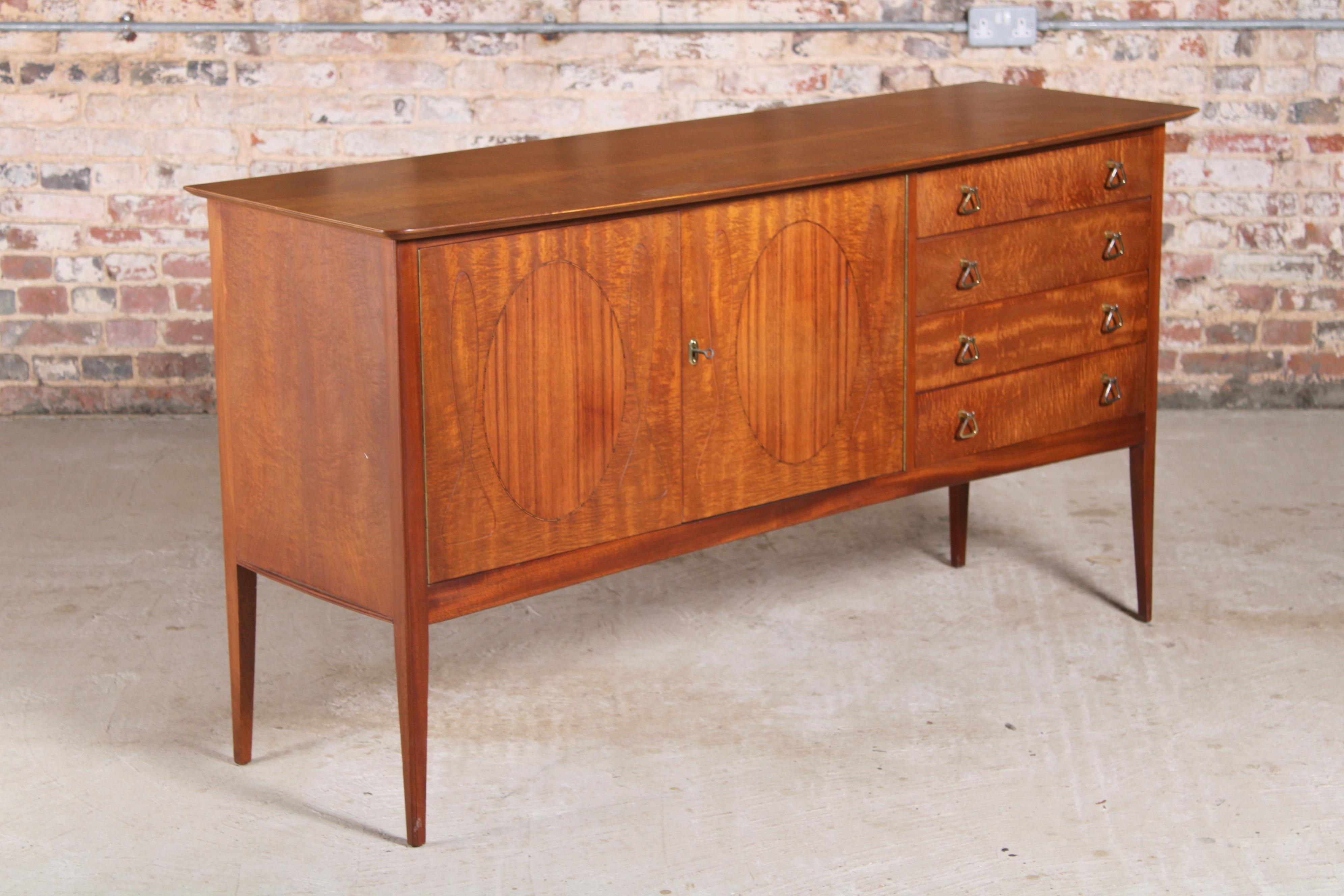 Mid-Century Modern Mid Century Fiddleback Mahogany Sideboard by John Herbert for Younger