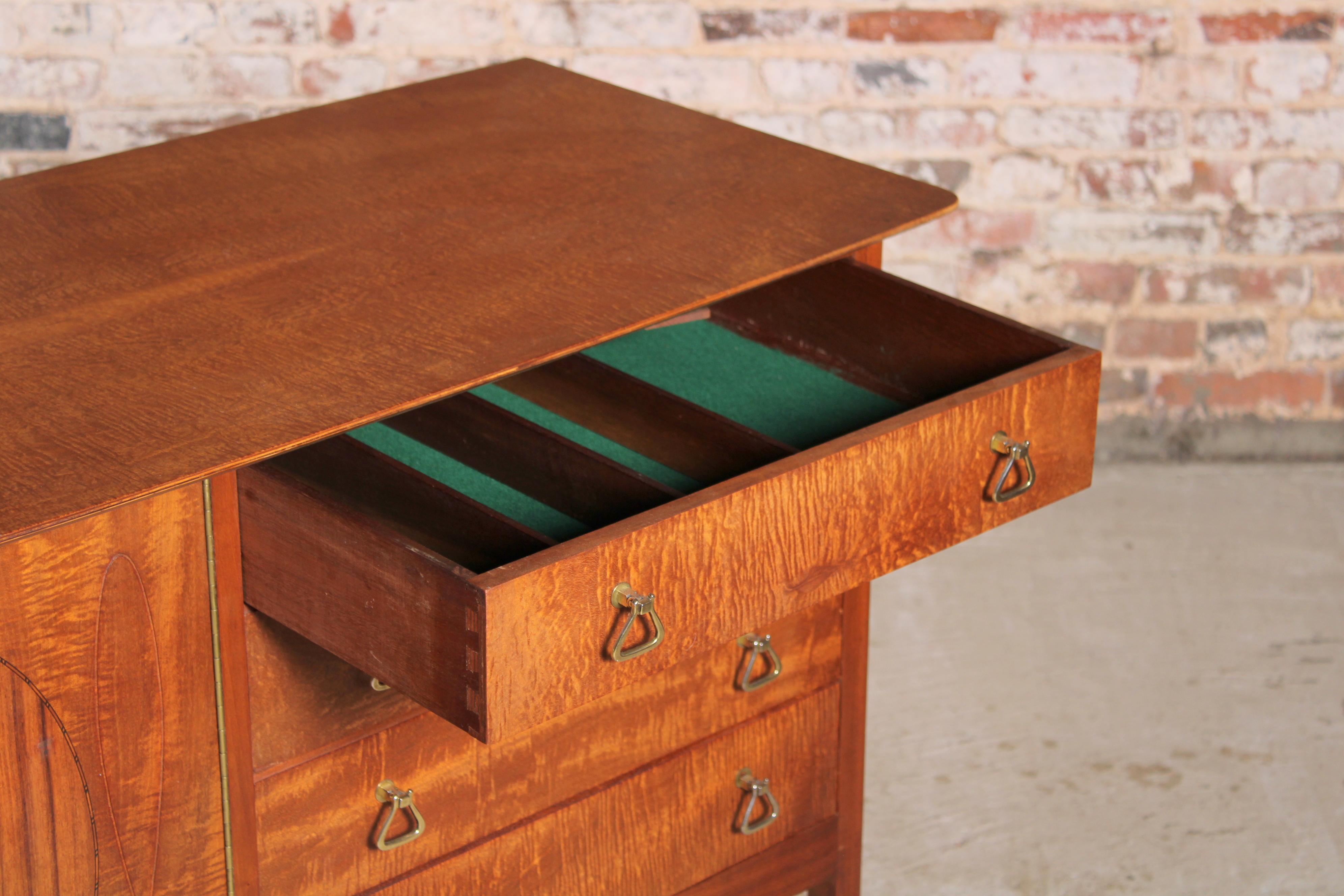 20th Century Mid Century Fiddleback Mahogany Sideboard by John Herbert for Younger