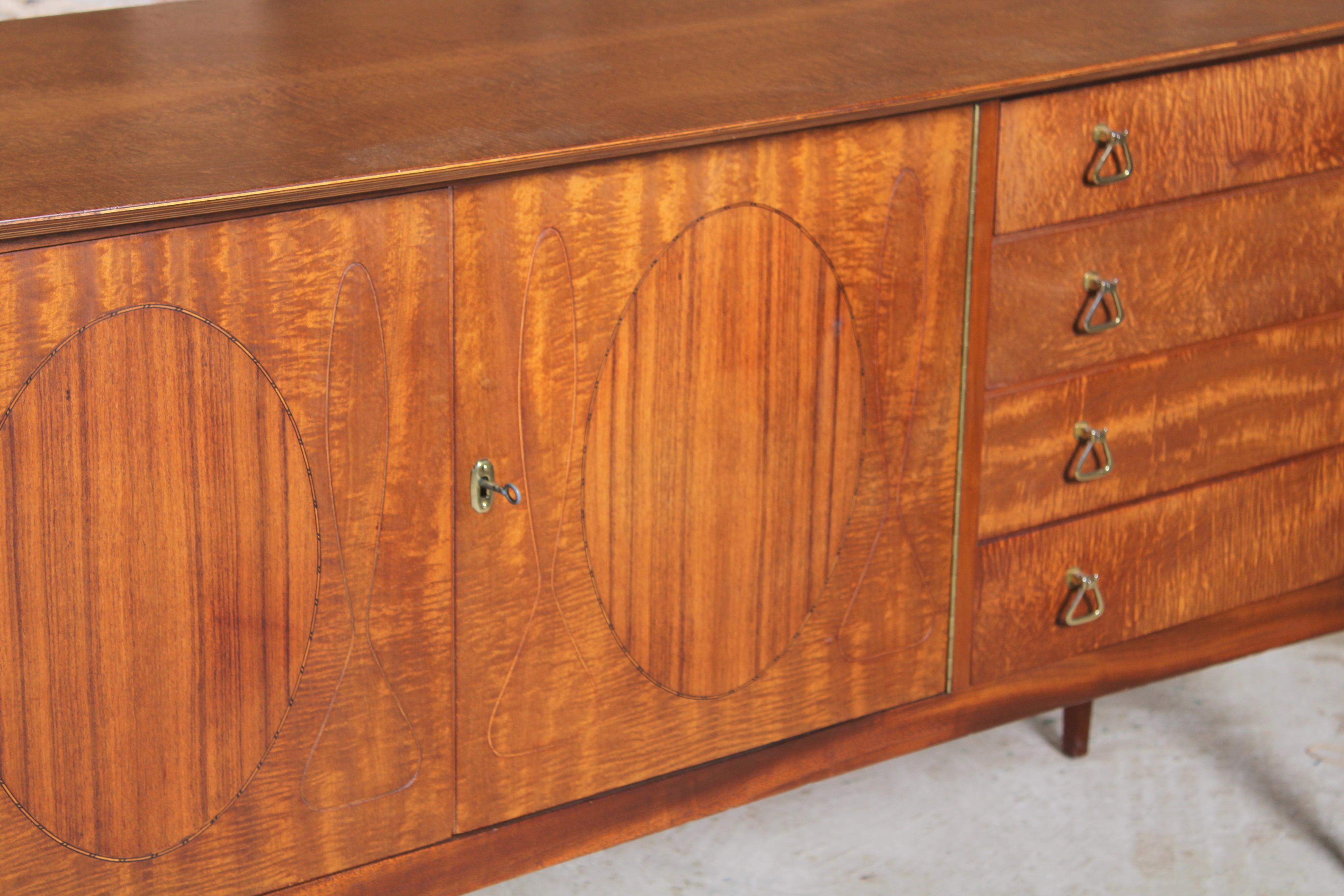 Mid Century Fiddleback Mahogany Sideboard by John Herbert for Younger 1