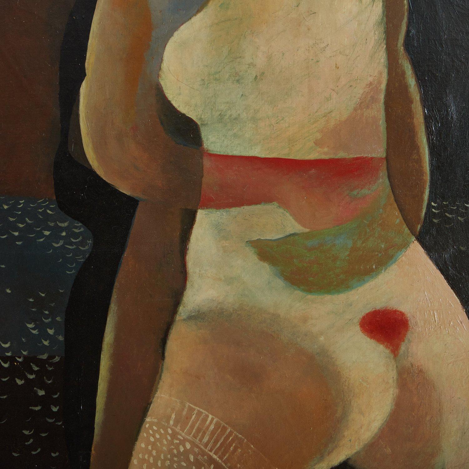 Mid Century Figural Painting on Canvas by Pierre Dessons '1936--', France 1970s 3