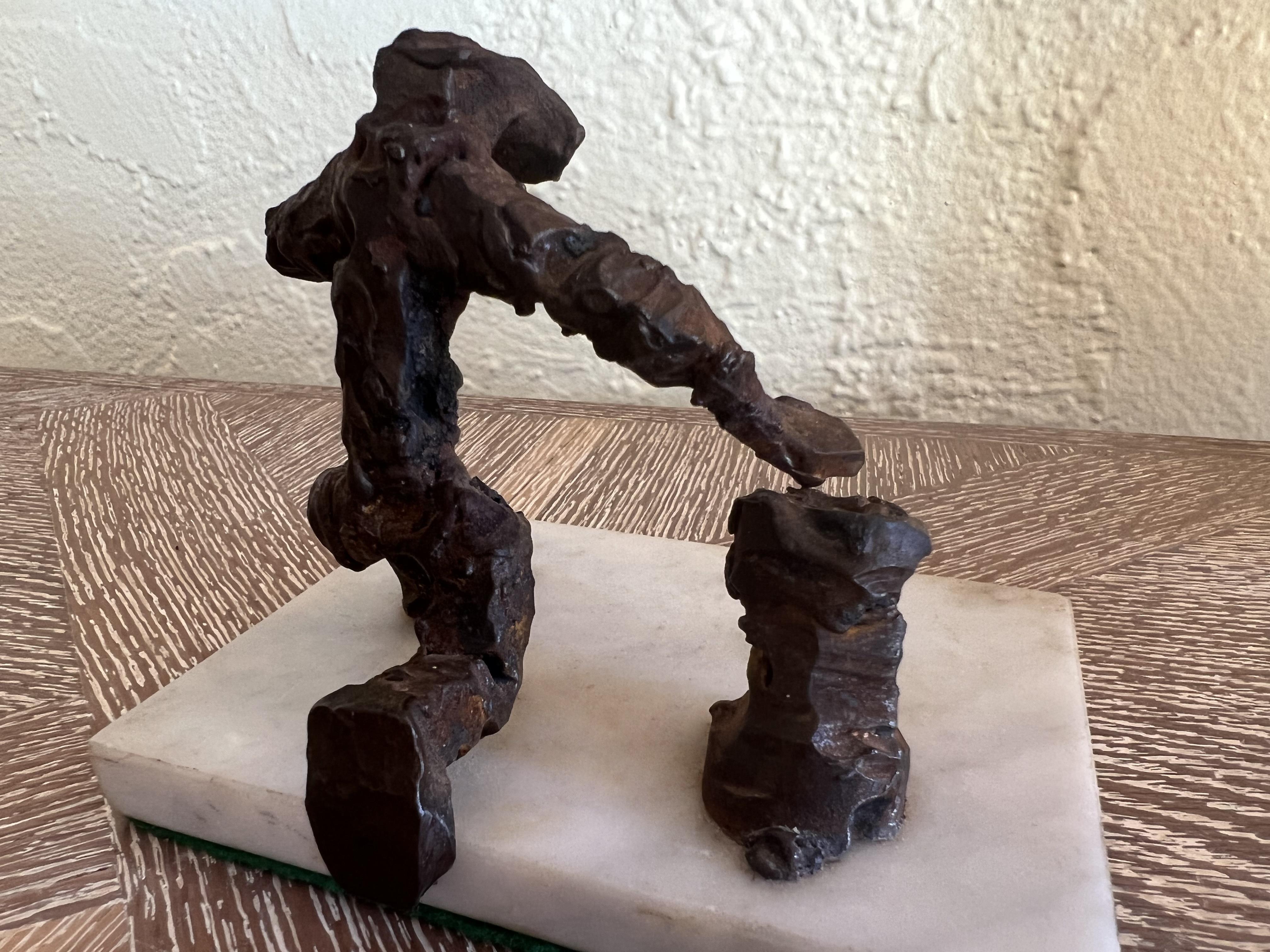 French Mid-Century Figurative Brutalist Bronze Sculpture For Sale