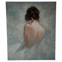 Mid-Century Figurative Oil Painting of Female Nude, Signed Williams