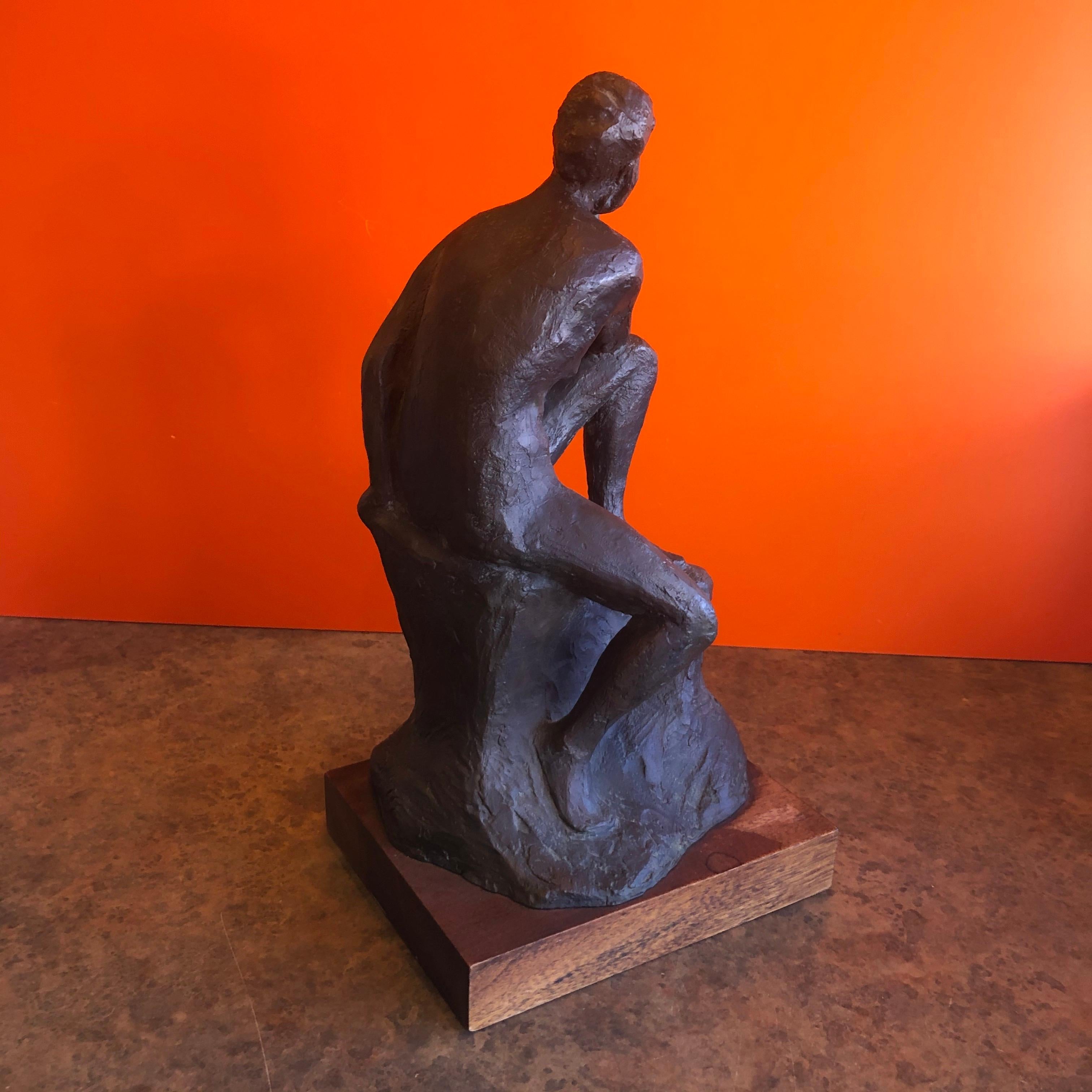 Mid-Century Modern Midcentury Figurative Woman in Bronze Entitled 