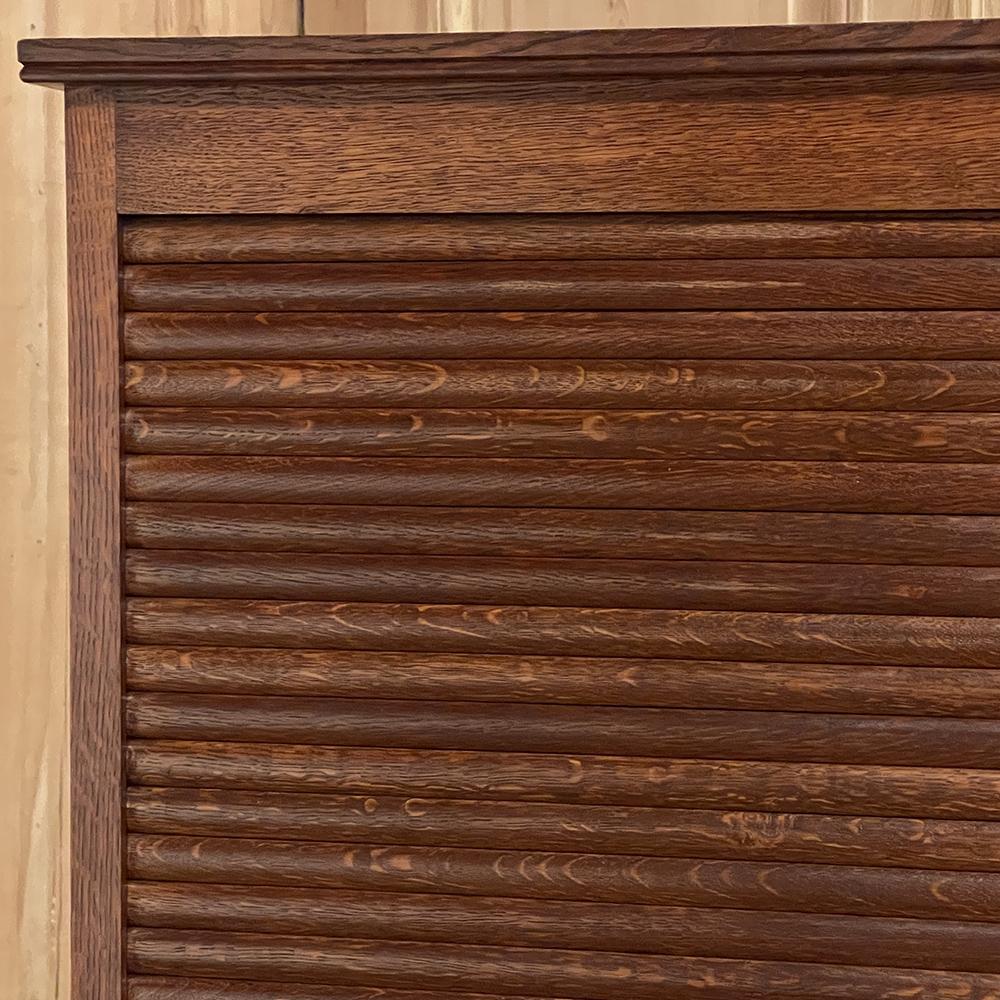 Mid-Century File Cabinet with Roll-Up Tambour Door 1