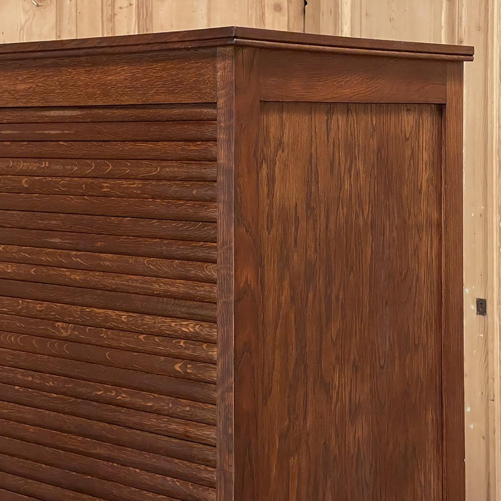 Mid-Century File Cabinet with Roll-Up Tambour Door 2