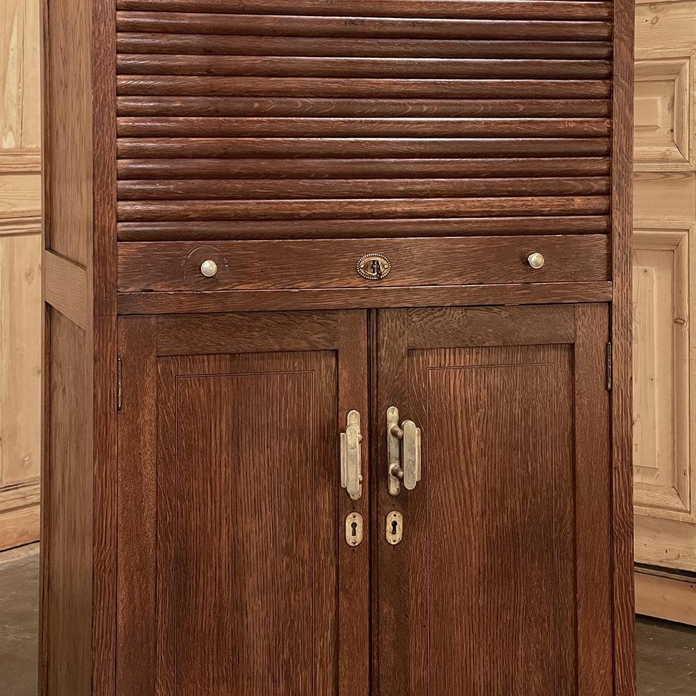 Mid-Century File Cabinet with Roll-Up Tambour Door 3