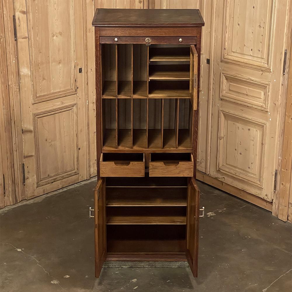 Mid-Century Modern Mid-Century File Cabinet with Roll-Up Tambour Door