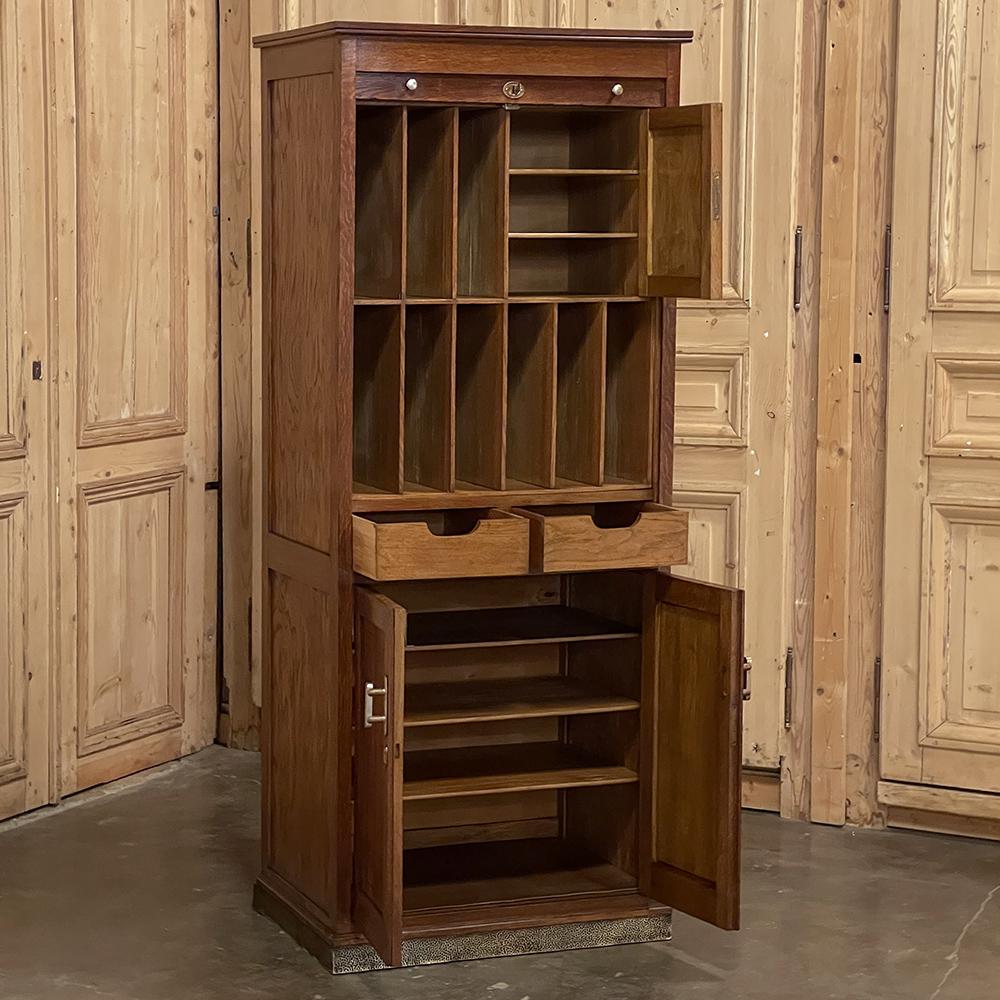 French Mid-Century File Cabinet with Roll-Up Tambour Door