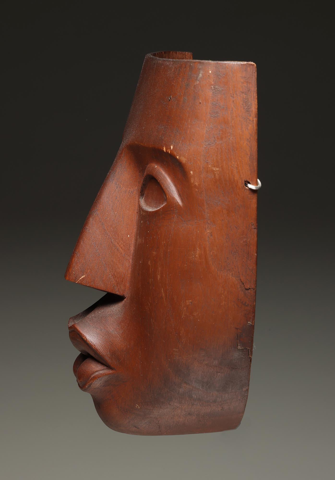 Mid Century fein geschnitzt North West Coast geschnitzt Wood Maske ausdrucksstarke Gesicht (Kanadisch) im Angebot
