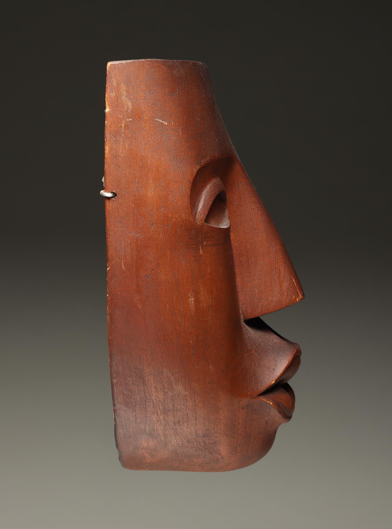 Mid Century fein geschnitzt North West Coast geschnitzt Wood Maske ausdrucksstarke Gesicht (Handgeschnitzt) im Angebot