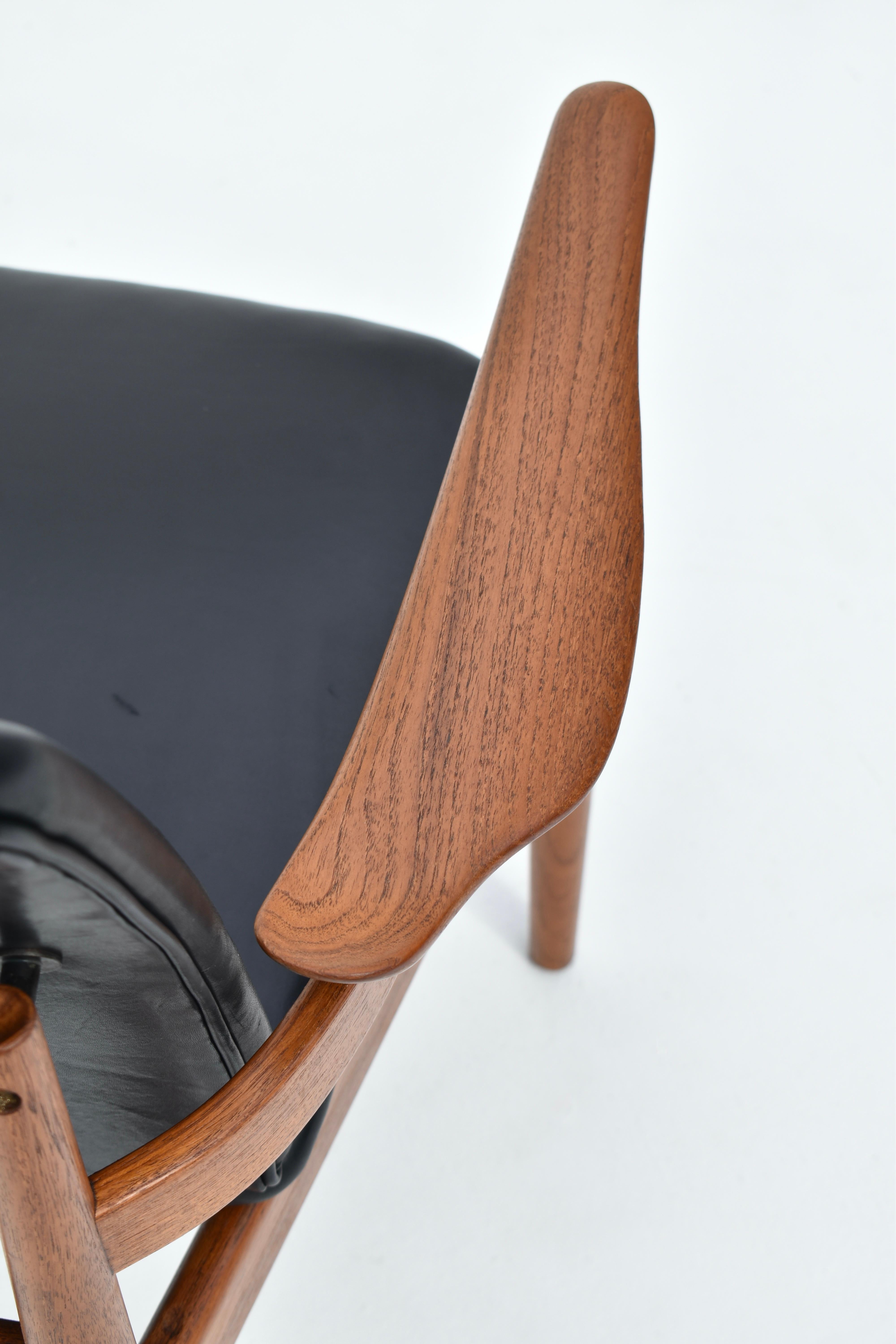 Mid Century Finn Juhl Model 192 Teak & Leather Chair For France & Son, Denmark 7