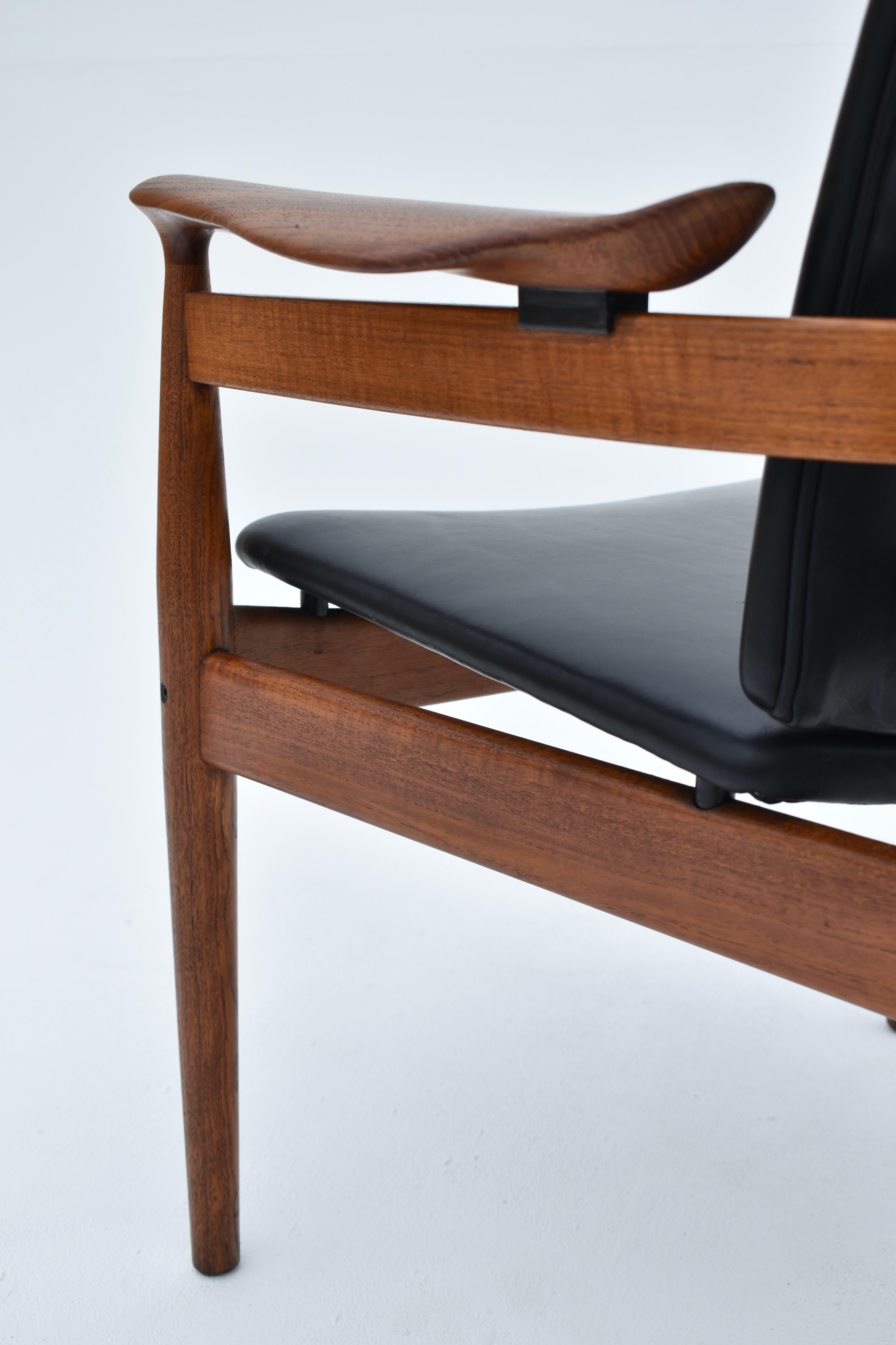 Mid-20th Century Mid Century Finn Juhl Model 192 Teak & Leather Chair For France & Son, Denmark