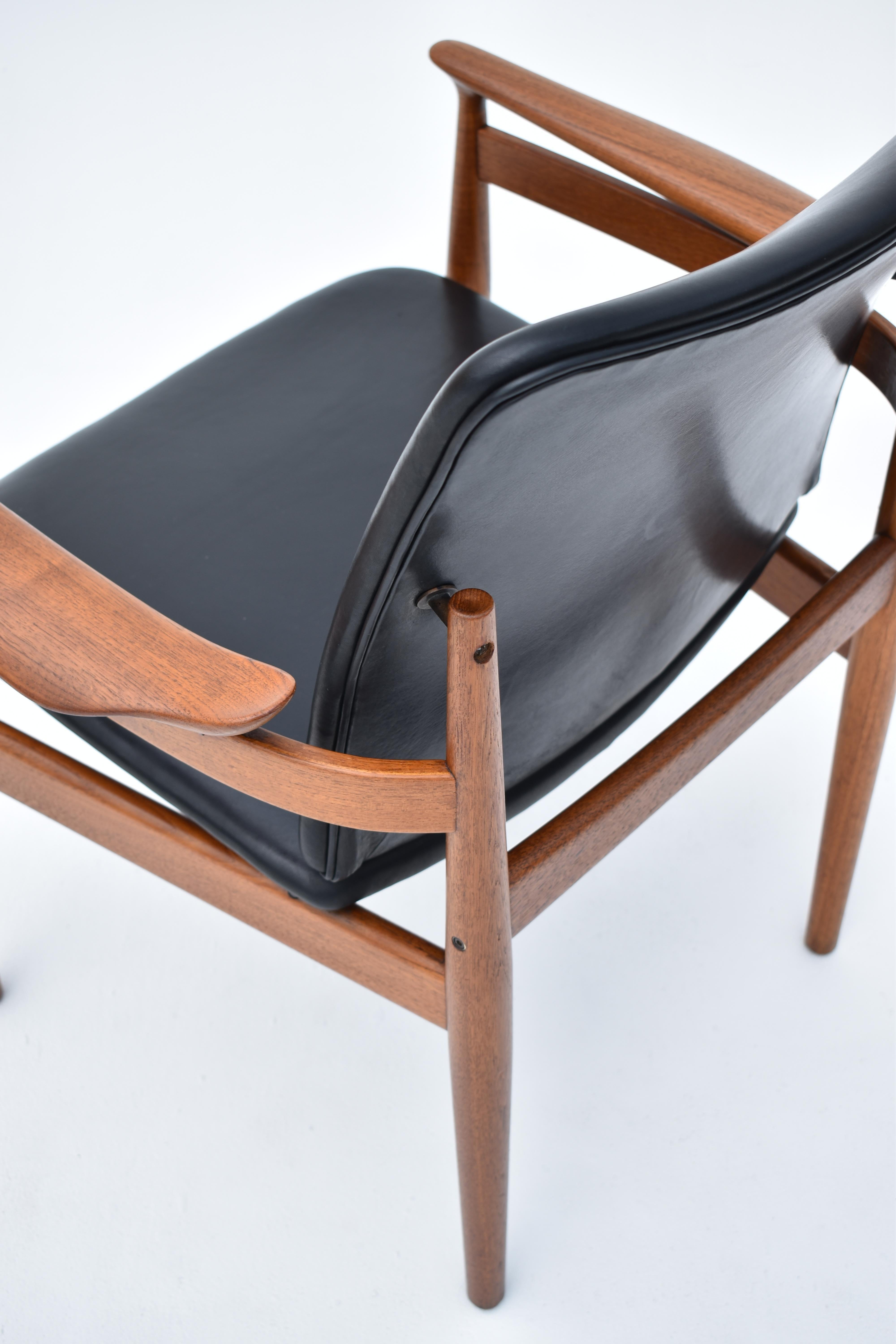 Mid-20th Century Mid Century Finn Juhl Model 192 Teak & Leather Chair For France & Son, Denmark