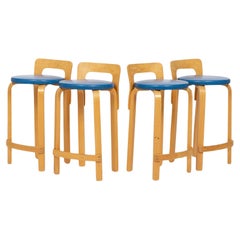 Mid Century Finnish Birch Wood K65 Stools by Alvar Aalto for Artek