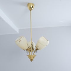 Finnische Mid-Century-Design-Lampe aus Messing und Glas für Stockmann, 1950er Jahre