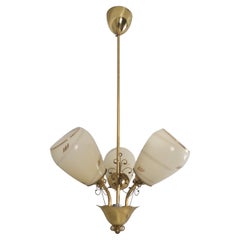 Lampe de design finlandais du milieu du siècle en laiton et verre pour Stockmann, années 1950