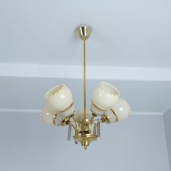 Mid-Century Finnish Design Lamp in Brass & Glass, VP, 1960s