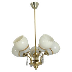 Mid-Century Finnish Design Lamp in Brass & Glass, VP, 1960s