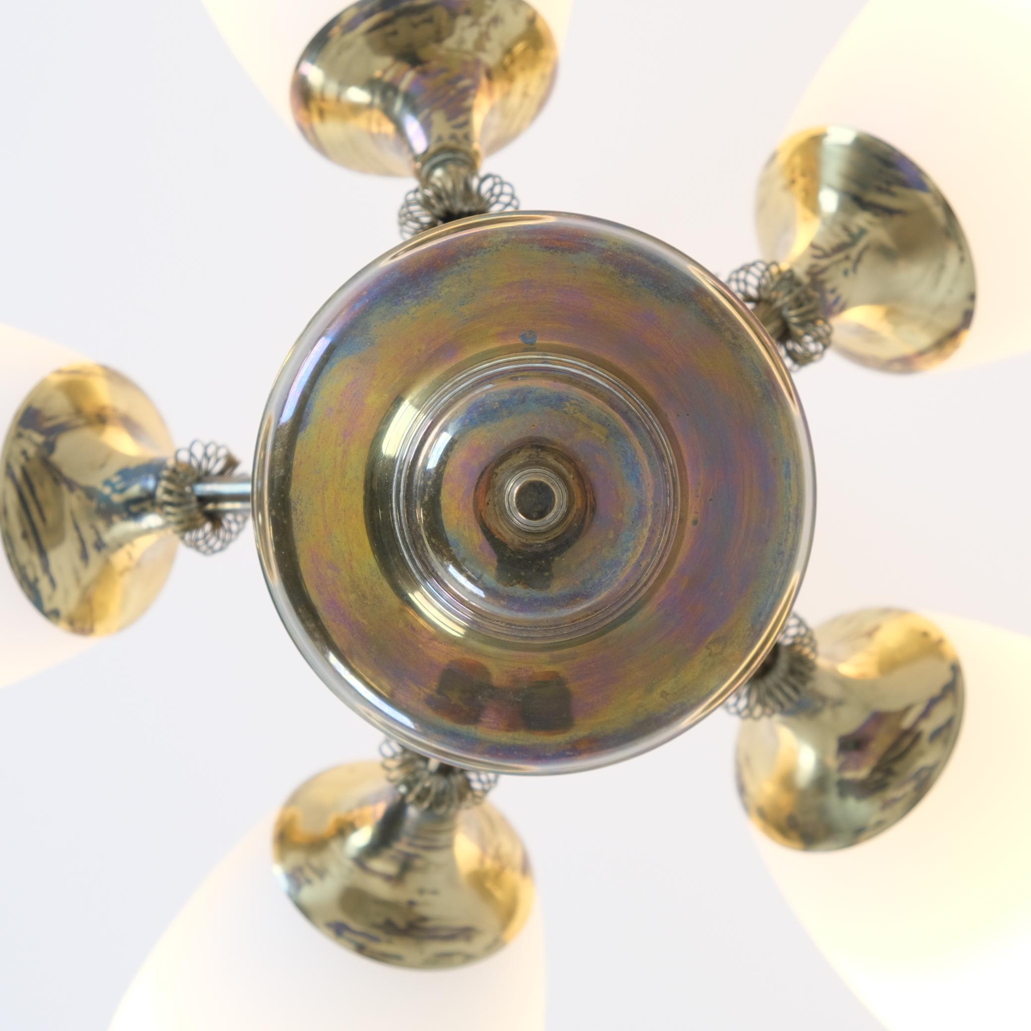 Lampada di design finlandese di metà secolo Model 62-102/5, ottone e vetro, Stockmann, anni '50 in vendita 2